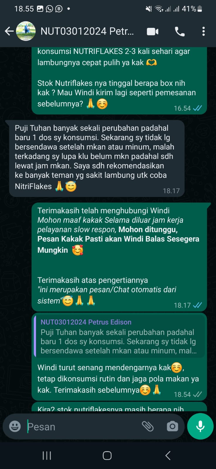 Testimoni Nutriflakes 1