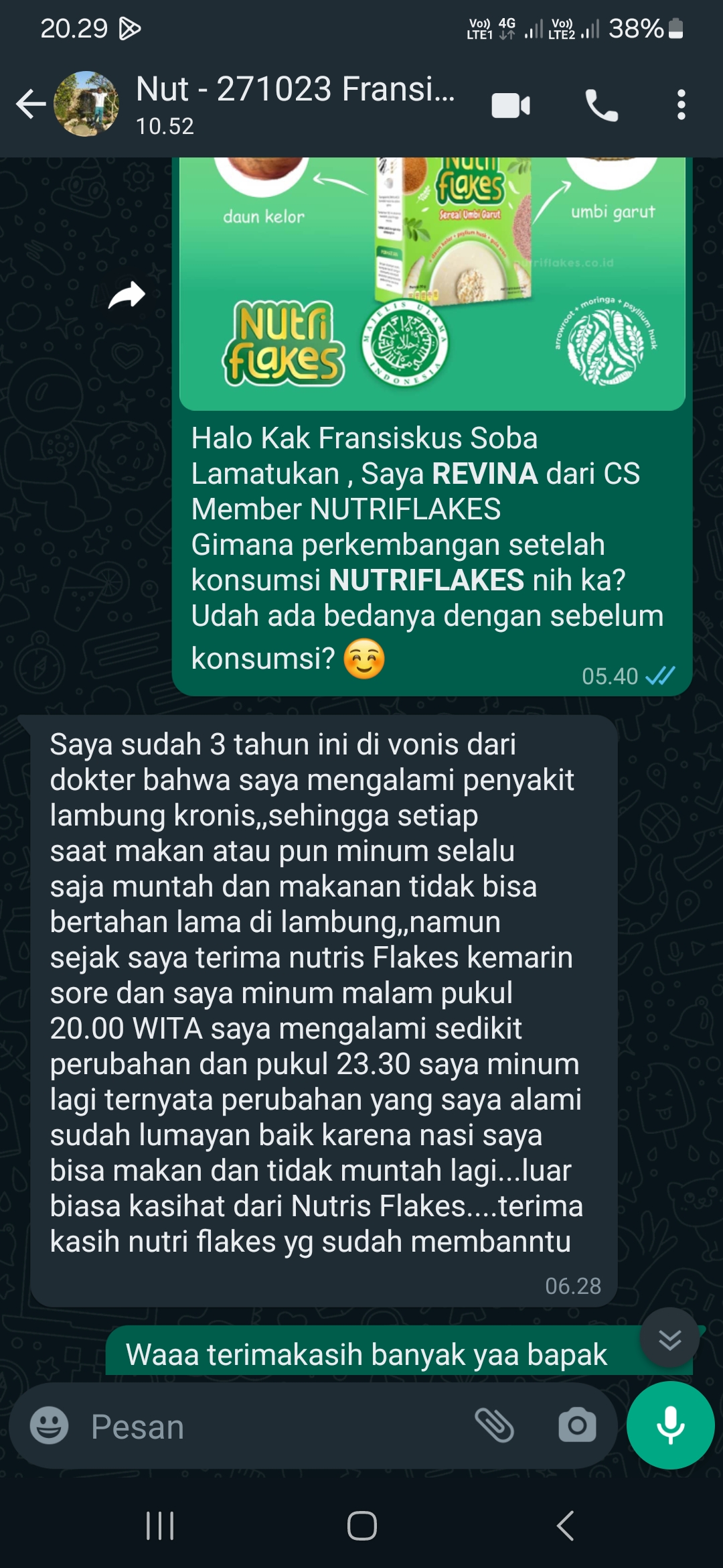 Testimoni Nutriflakes 3