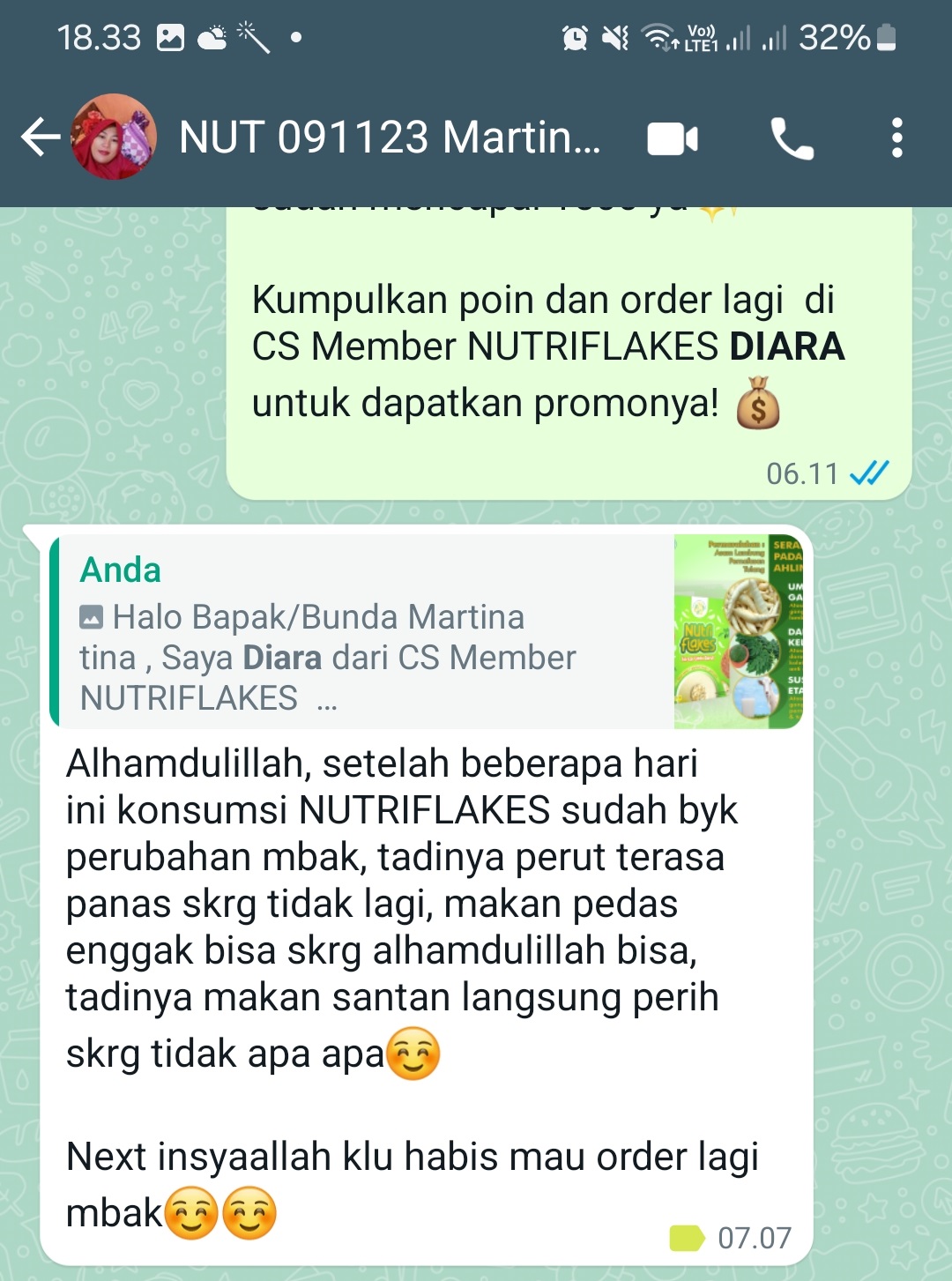 Testimoni Nutriflakes 6